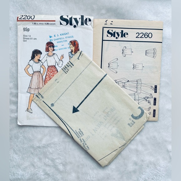 3/$15 Style 2260 70’s SEWING PATTERN SKIRT FLARED & TOPS WITH FRILLS CHI… - Picture 4 of 5